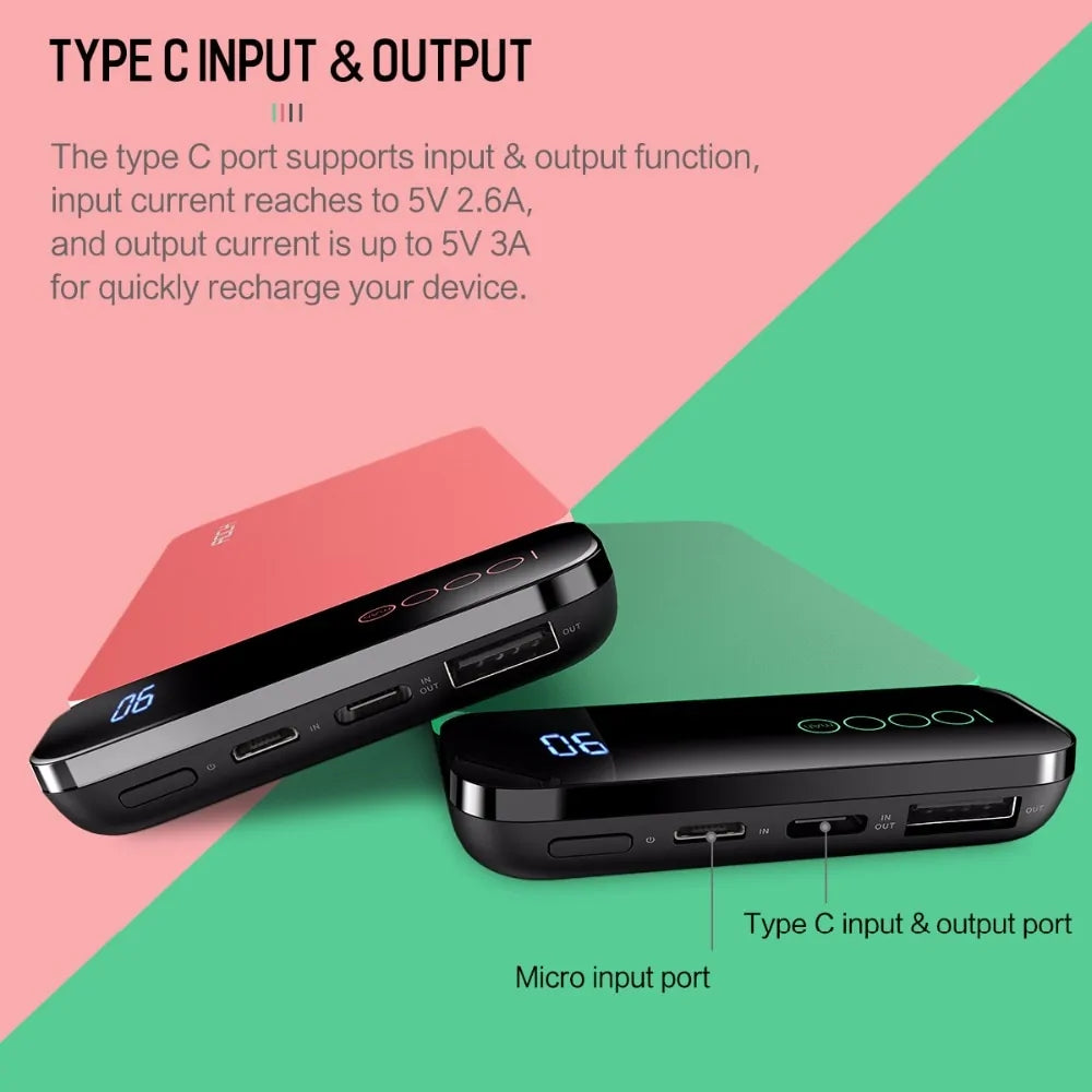 Mini Power Bank Fast Charging Portable Charger External Battery Pack